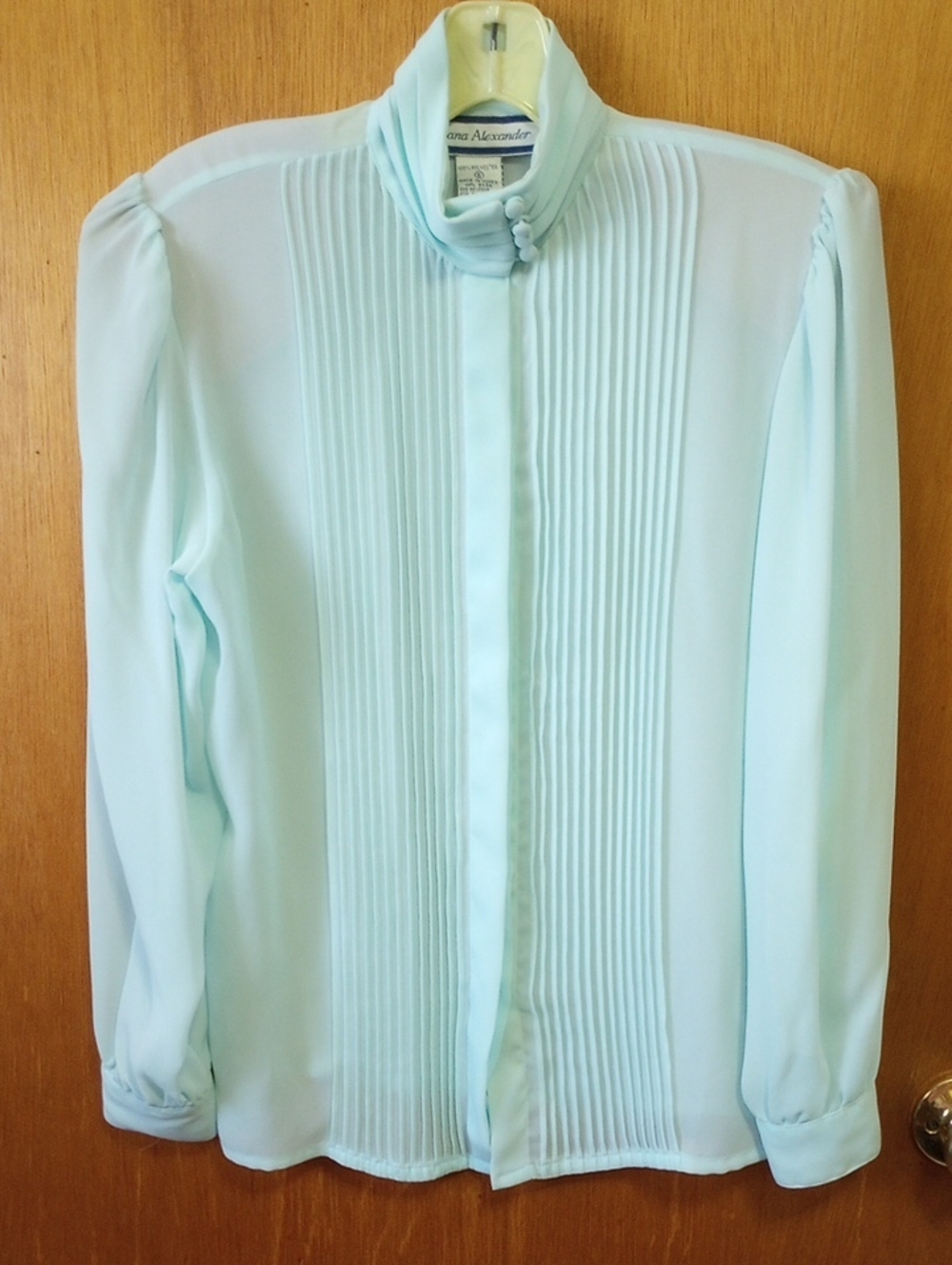 Dana Alexander Mint Green Classic Modest Polyester Vintage Blouse, Sz 6